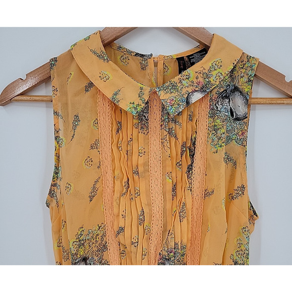 Fire Los Angeles Skull Floral Dress Fiary Goth Indie Alt Twee Indie‎ Size S - Picture 5 of 11